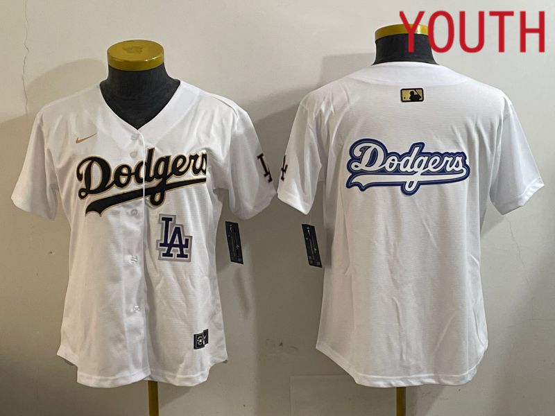 Youth Los Angeles Dodgers Blank White Game 2024 Nike MLB Jersey style 12056->youth mlb jersey->Youth Jersey